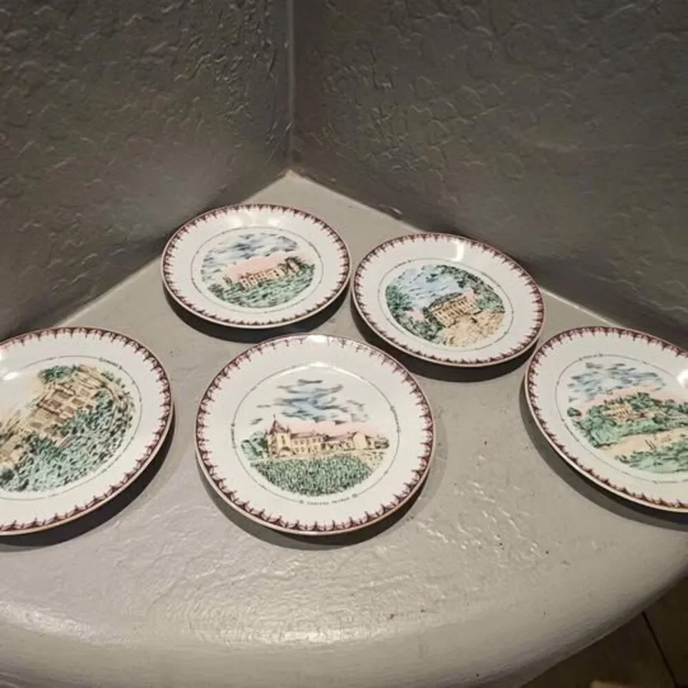 Limoges Set of 5 Phillip Deshoulieres Canape Plates 5 3/4